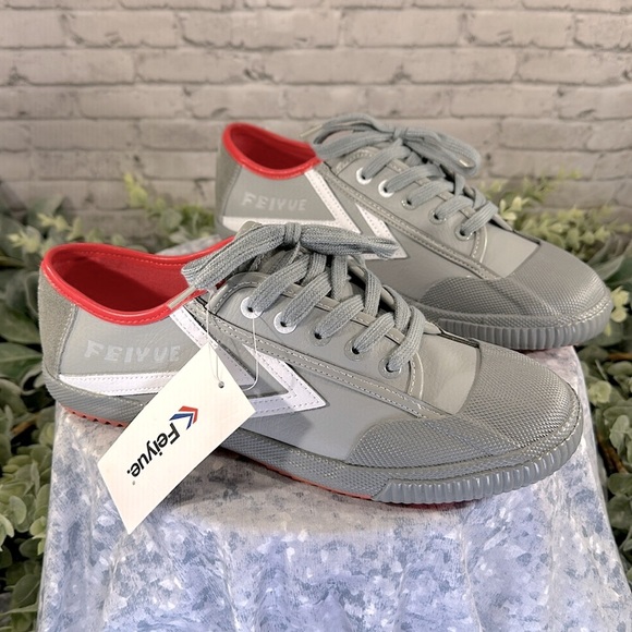 FEIYUE X STAPLE 1920 Grey/White Leather Full Color Pigeon Sneakers WMS 10🩶NWT - Picture 11 of 12